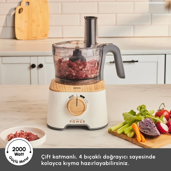 Karaca Mastermaid Power 10 In 1 Mutfak Robotu Wood Craft - Resim 4