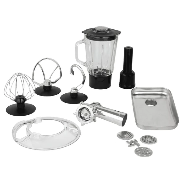 Yui M200 Multi-Fonksiyonel 3'ü Bir Arada Döküm Gövde Stand Mikser Kıyma Setli ve Blender Özellikli 1800W - Resim 2