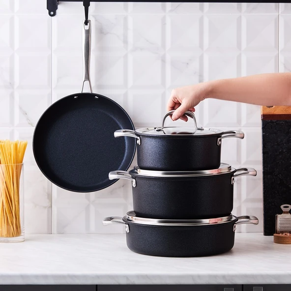 Karaca BioDiamond Pro İndüksiyon Tabanlı 7 Parça Tencere Seti - Resim 4