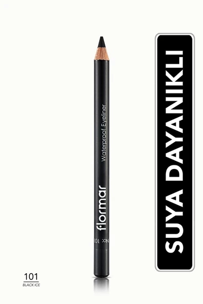 Flormar Mat Bitişli Suya Dayanıklı Göz Kalemi (SİYAH) - Waterproof Eyeliner - 101 Black Ice - 8690604109012 ürün görseli