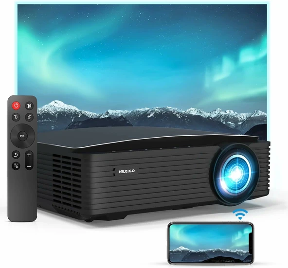 NexiGo PJ20 WiFi ve Bluetooth Özellikli Dış Mekan Film Projektörü ürün görseli 1