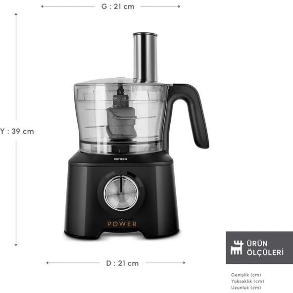 Karaca Mastermaid Power 10 In 1 Mutfak Robotu Black - Resim 2