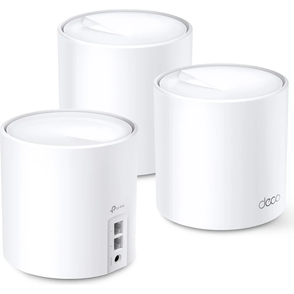 TP-Link Deco X60 (3-Pack) | Wi-Fi 6 Mesh Sistemi | AX5400 Mbps Hız | Fiber Uyumlu | Çift Bant | Gigabit Port | 150 Cihaz | 650 m² Kapsama | WPA3 | Mobil Uygulama ile Kolay Kurulum - Resim 2