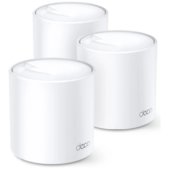 TP-Link Deco X60 (3-Pack) | Wi-Fi 6 Mesh Sistemi | AX5400 Mbps Hız | Fiber Uyumlu | Çift Bant | Gigabit Port | 150 Cihaz | 650 m² Kapsama | WPA3 | Mobil Uygulama ile Kolay Kurulum ürün görseli