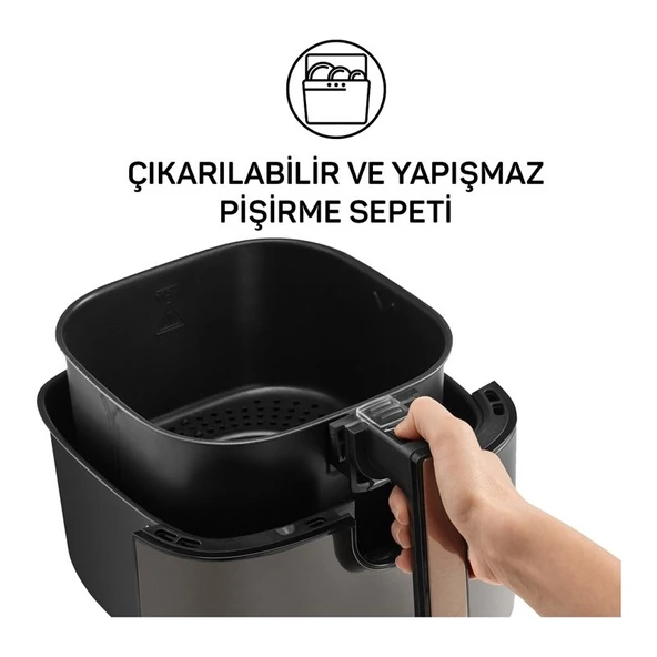 Arzum Ar2074-B Aırtasty Xl Aır Fryer Sıcak Hava Frıtozu - Resim 2