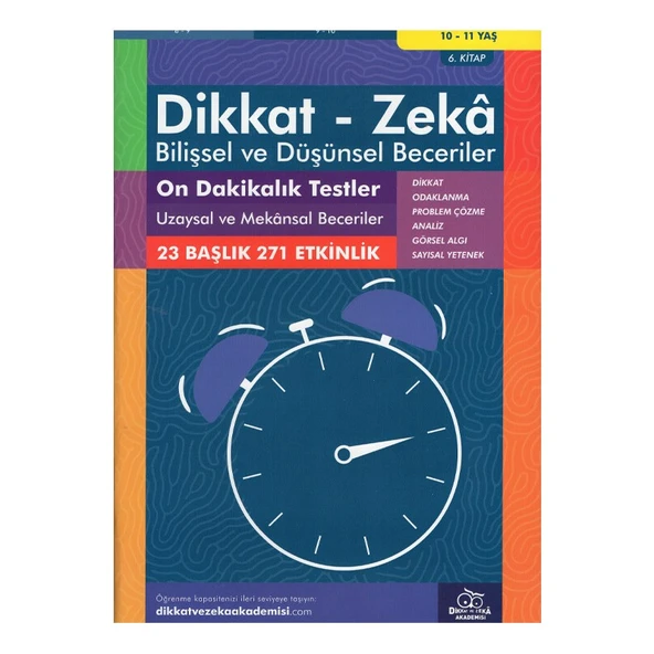 Dikkat ve Zeka Akademisi 10-11 Yaş 10 Dakikalık Testler Uzaysal ve Mekânsal Beceriler ürün görseli