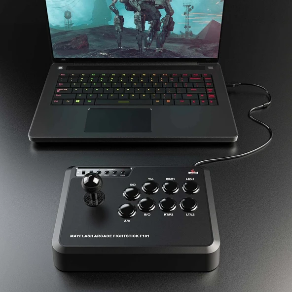 Mayflash Arcade Stick F101 Nintendo Switch/PC/PS3/Android - Resim 4