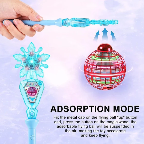 Tikduck Uçan Küre Topu ve Sihirli Değnek - Kırmızı - Resim 4