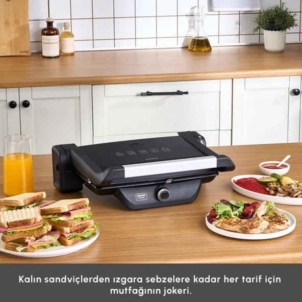 Karaca Gastro Classic Izgara ve Tost Makinesi Matte Black 6 Dilim Kapasiteli - Resim 4