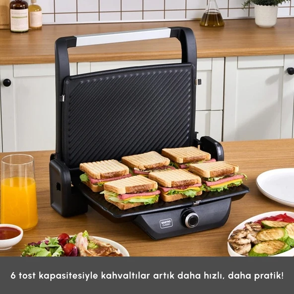 Karaca Gastro Classic Izgara ve Tost Makinesi Matte Black 6 Dilim Kapasiteli - Resim 5
