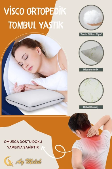 Visco Yastık Ortopedik Elyaf Dolgulu Klimalı Tombul Yastık ürün görseli