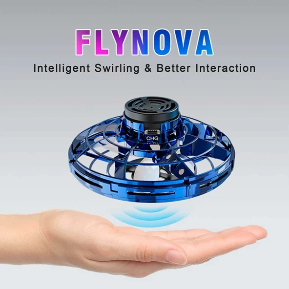FLYNOVA El Kumandalı Droneler, Mini Uçan Top Oyuncak - Mavi - Resim 2