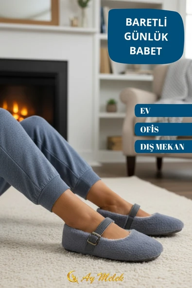 Kadın Babet Ev Ayakkabısı Ofis İş Günlük Şık Rahat Ayakkabı - Resim 11