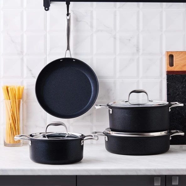 Karaca BioDiamond Pro İndüksiyon Tabanlı 7 Parça Tencere Seti - Resim 3