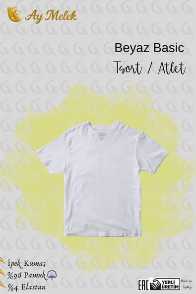 Erkek Çocuk Kalın Askılı Atlet / Tişört Organik Pamuklu Oval Yaka - Resim 2