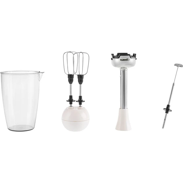 Karaca Prosteel 7 In 1 1000W Süt Köpürtücülü Mutfak Robotu Soft Cream - Resim 4