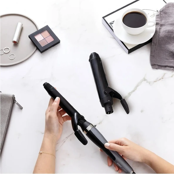 Trendcare Saç Şekillendirme Seti Seramik Plaka 3 Farklı Başlık Antrasit - AR5101 - Resim 3