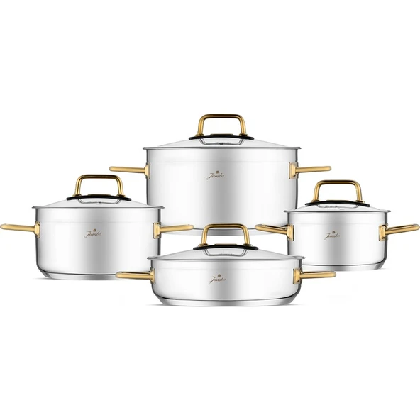 Jumbo Modena 8 Parça Titanyum Gold Tencere Seti ürün görseli