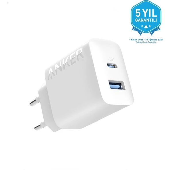 Usb-C + Usb-A Çift Portlu Şarj Cihazı - A2348 - Beyaz ürün görseli
