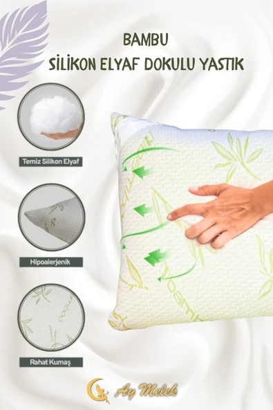 Bambu Yastık Silikon Elyaf Dolgulu Fermuarlı Yıkanabilir Antialerjik Yastık - Resim 4