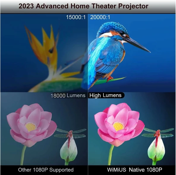 WiMiUS P60 480 ANSI Lümen Taşınabilir Projektör - Toz Korumalı - Resim 2