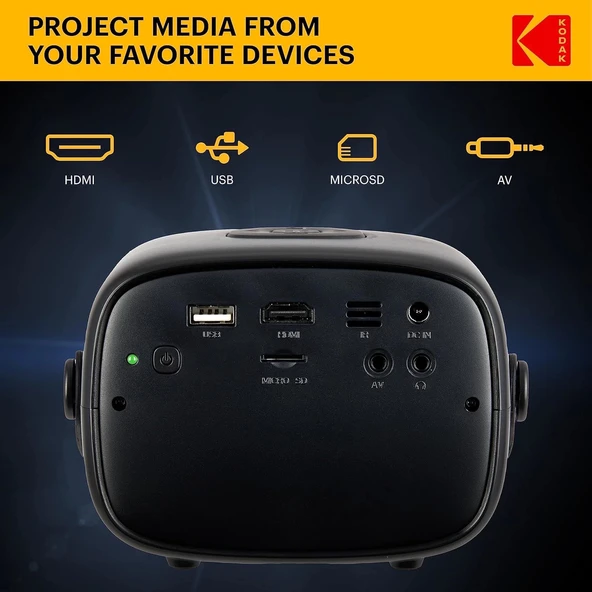 KODAK FLIK X2 Mini Pico Projektör - Taşınabilir 100 Inc Projektör - Resim 4
