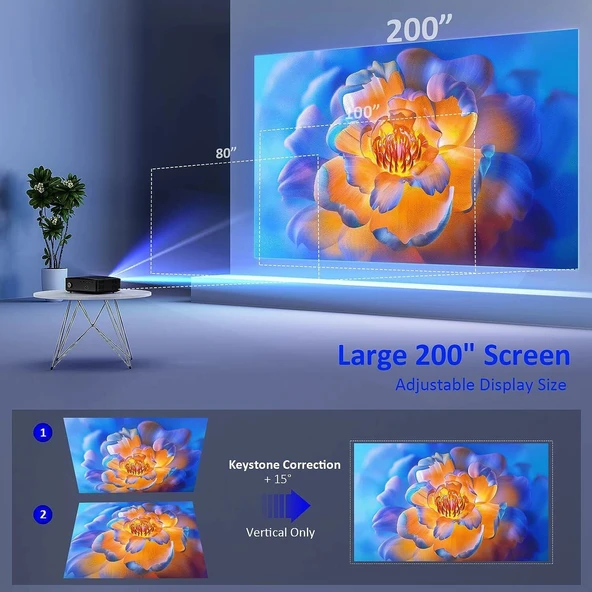 NexiGo PJ20 WiFi ve Bluetooth Özellikli Dış Mekan Film Projektörü - Resim 2