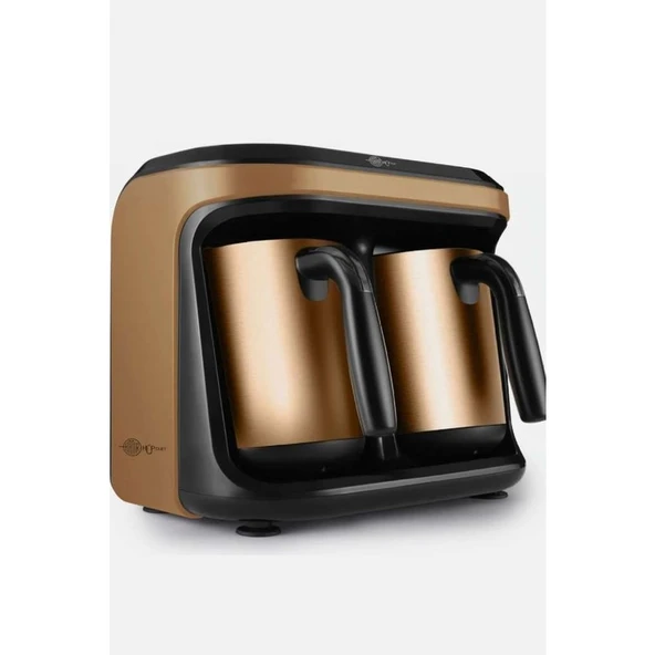 Karaca Hatır Hüp Düet Aroma Steel Çelik Cezveli Türk Kahve Makinesi Bronze - Resim 2