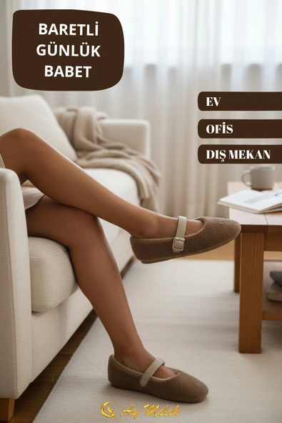 Kadın Babet Ev Ayakkabısı Ofis İş Günlük Şık Rahat Ayakkabı - Resim 9