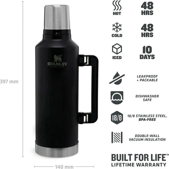 Stanley Klasik Vakumlu Paslanmaz Çelik Termos 2.3 LT - Resim 4