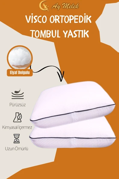 Visco Yastık Ortopedik Elyaf Dolgulu Klimalı Tombul Yastık - Resim 2