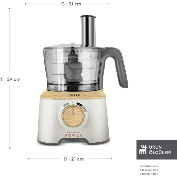 Karaca Mastermaid Power 10 In 1 Mutfak Robotu Wood Craft - Resim 2