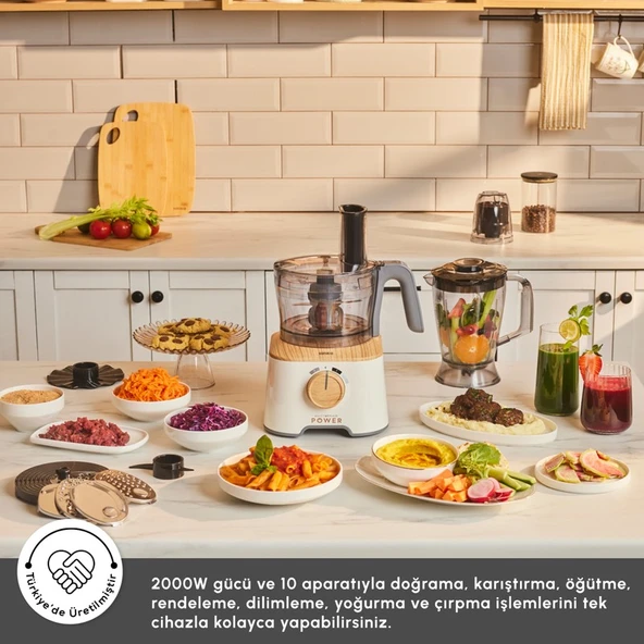 Karaca Mastermaid Power 10 In 1 Mutfak Robotu Wood Craft - Resim 3