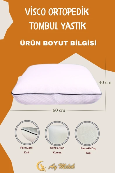 Visco Yastık Ortopedik Elyaf Dolgulu Klimalı Tombul Yastık - Resim 3
