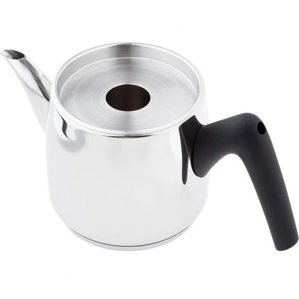 Jumbo Lizbon Midi 2 Parça Paslanmaz Çelik Isıya Dayanıklı Ergonomik Saplı Çaydanlık Seti - Resim 3