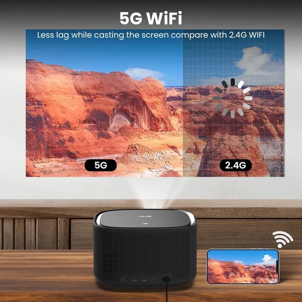 Artlii Amento 5G WiFi Otomatik Odaklama Akıllı Dış Mekan Projektörü - 4K - Resim 3