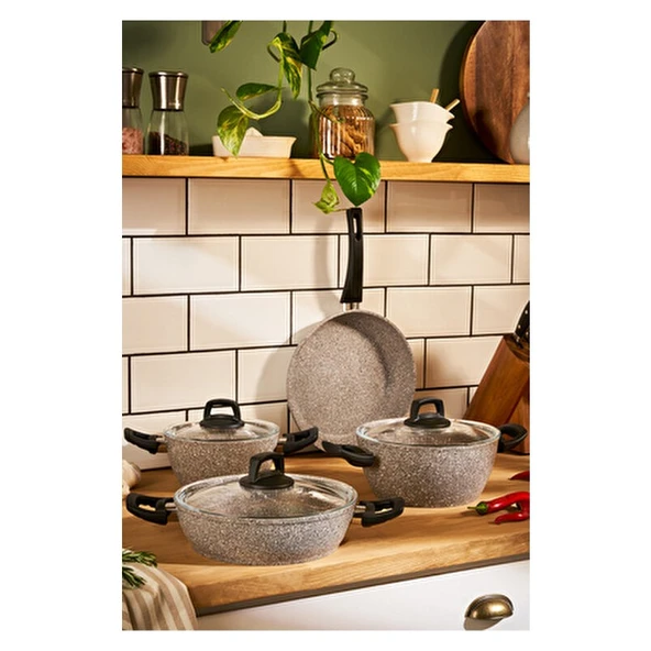 Emsan Nuga 7 Parça Tencere Seti - Resim 2