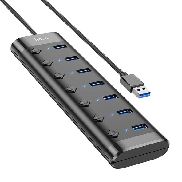 Hoco HB40 7xUSB 3.0 Anahtarlı USB Hızlı Şarj ve Veri Okuyucu - Resim 5