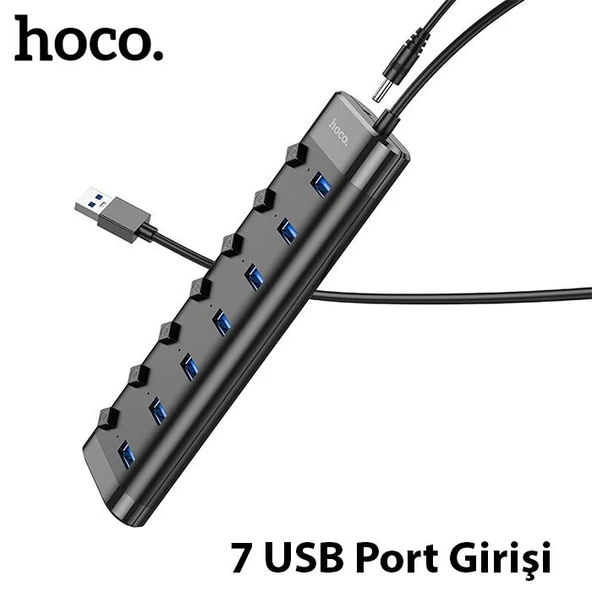 Hoco HB40 7xUSB 3.0 Anahtarlı USB Hızlı Şarj ve Veri Okuyucu - Resim 3