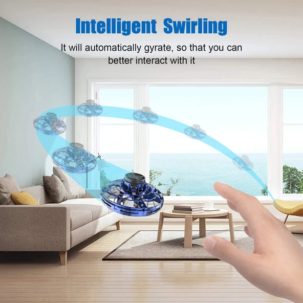 FLYNOVA El Kumandalı Droneler, Mini Uçan Top Oyuncak - Mavi - Resim 3