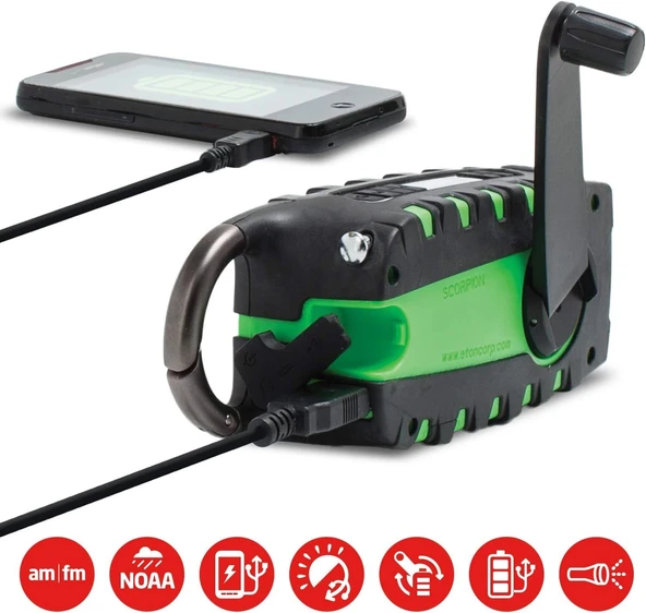 Eton Scorpion II Çok Güçlü Taşınabilir Acil Durum Hava Durumu Radyosu - Resim 2