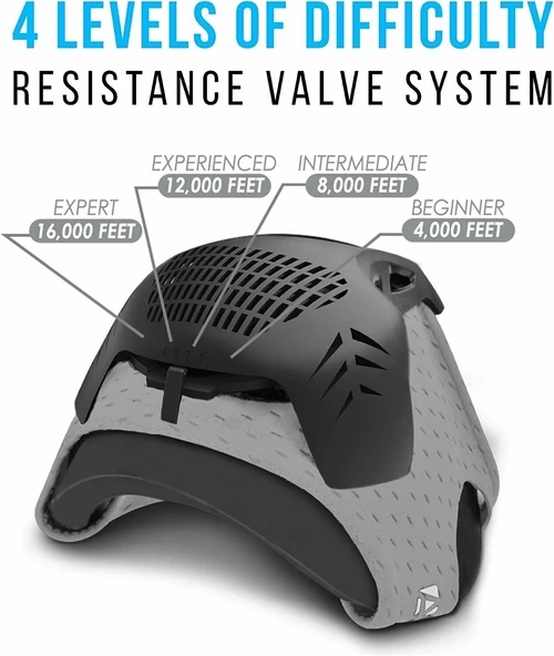 Aduro Sport Yüksek İrtifa Eğitim Maskesi - Koşu Nefes Egzersizi - Gri - Resim 4