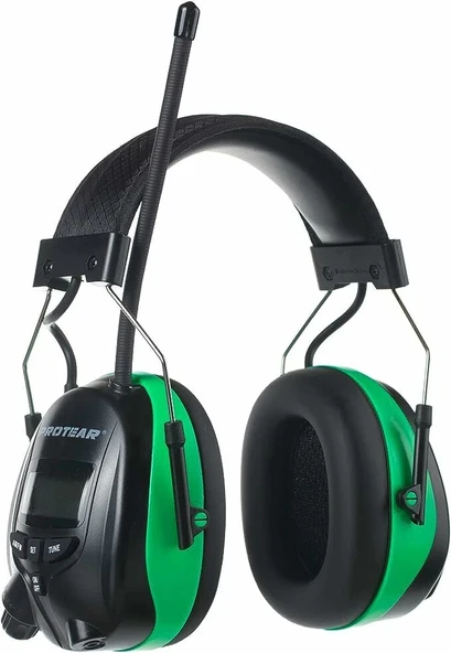 PROTEAR Dijital AM FM Radyo Kulaklıklar, 25dB Kulak Koruma - Yeşil ürün görseli 1