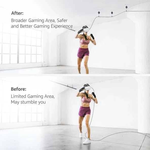 KIWI design VR Kablo Yönetimi, 3 Paket VR Makara Sistemi - Beyaz - Resim 2