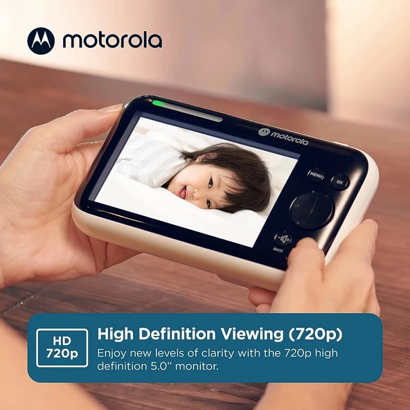 Motorola PIP1610 HD - 5 Inc Motorlu Video Bebek Monitörü, 1 Kamera - Resim 4
