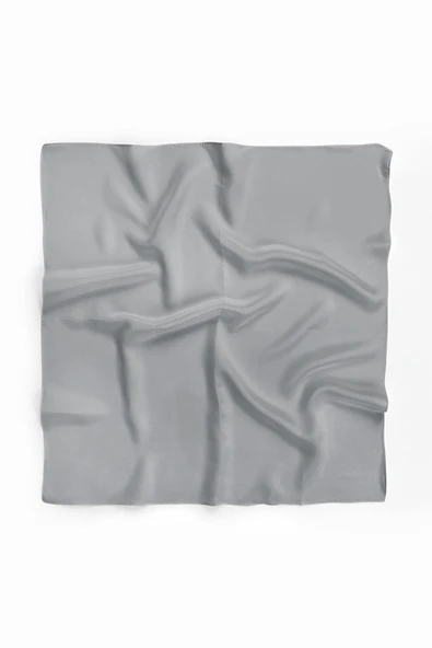 Şifon Gri Bandana - Resim 5