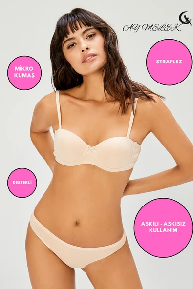 Sütyen Straplez Destekli Mikro Kumaş Askılı ve Askısız Kullanım Özel Tasarım ürün görseli