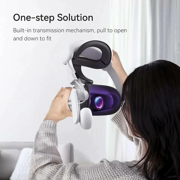 KIWI design Konforlu Pilli Sesli Kafa Bandı 6400mAh - Quest 2 ile Uyumlu - Resim 3