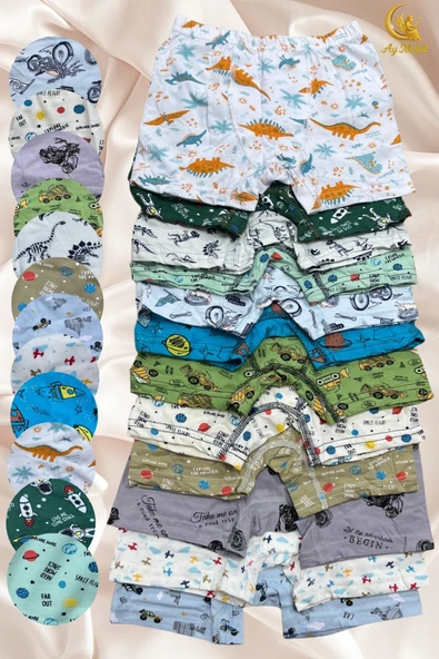 Erkek Çocuk (3`lü Paket) Soft Yıkama Pamuklu Renkli Baskılı Boxer - Resim 3