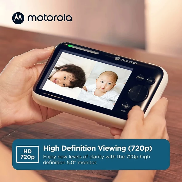 Motorola PIP1610 HD - 5 Inc Motorlu Video Bebek Monitörü, 2 Kamera - Resim 4